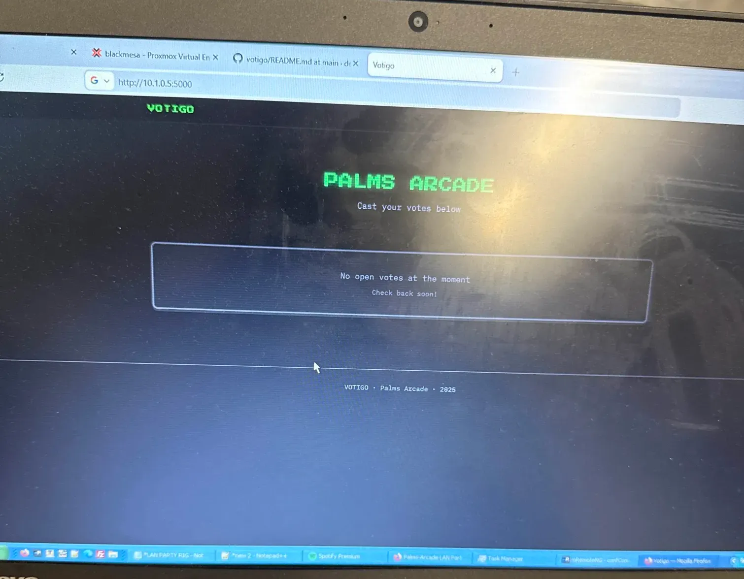 Votigo running on Windows XP
